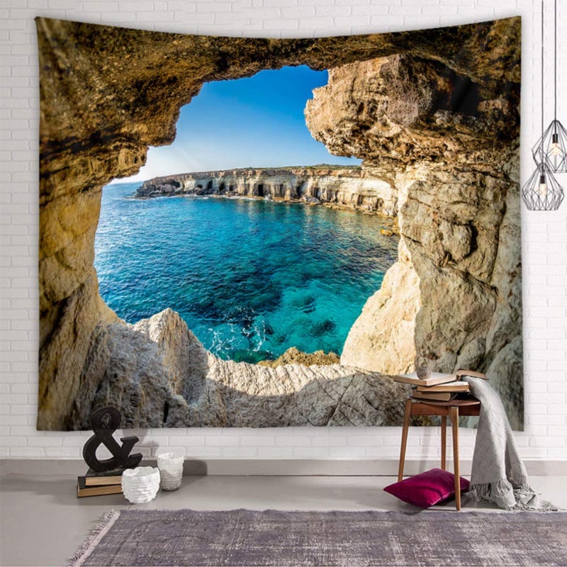 Llamazing Forest Home Decor Tapestry - Living Room Bedroom Decoration Curtain - Magic Landscape (Sea, 78''L60''W) - Image 1